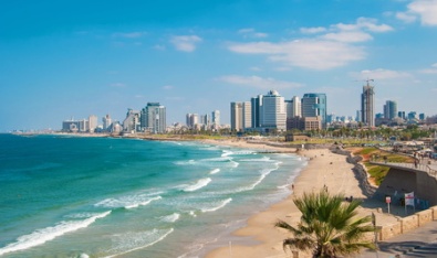 Blick auf den Strand von Tel Aviv
